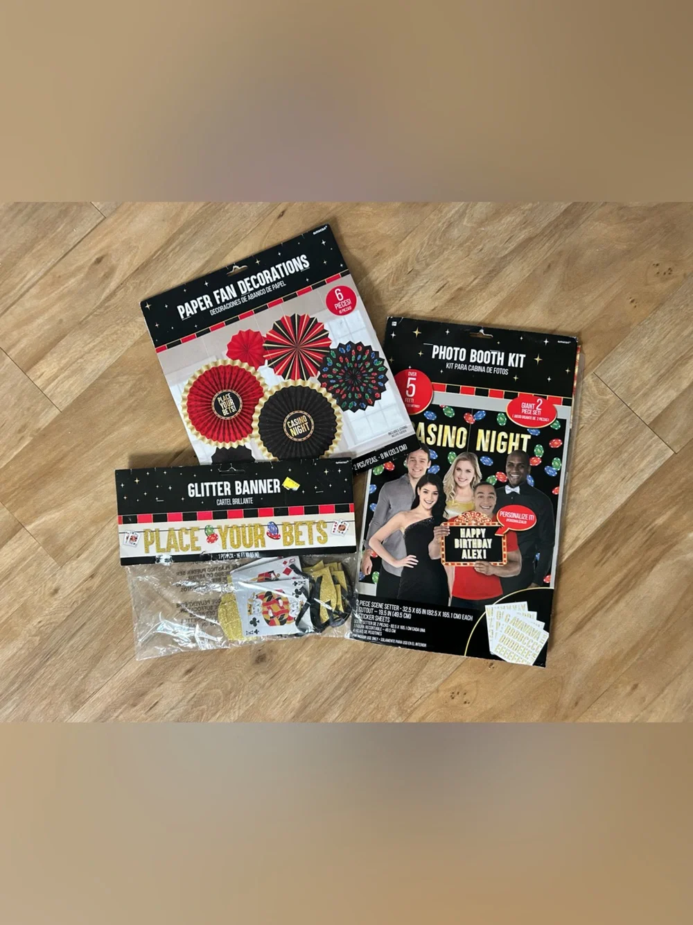 Casino Night Party Kit - Gold, Red & Black Decorations